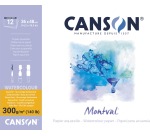 Montval papier aquarelle, blanc avec grain fin 300 g/m², ft 36 x 48 cm, bloc de 12 feuilles