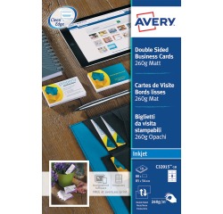 AVERY visitekaarten voor inkjet Quick&Clean  mat, 80 kaartjes, 260 g/m²