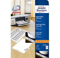 Avery schapkaarten ft 38 x 105 mm, 350 stuks, wit