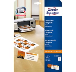 Avery bedrukbare naamkaarten, doos van 100 stuks (ft 110 x 40 mm)