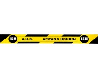 Galerie Aufkleber, Halten Sie 1,5 Meter Abstand, ft 80 x 8 cm, gelb/schwarz