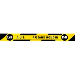 Gallery vloersticker, houd  1,5 meter afstand, ft 80 x 8 cm, geel/zwart