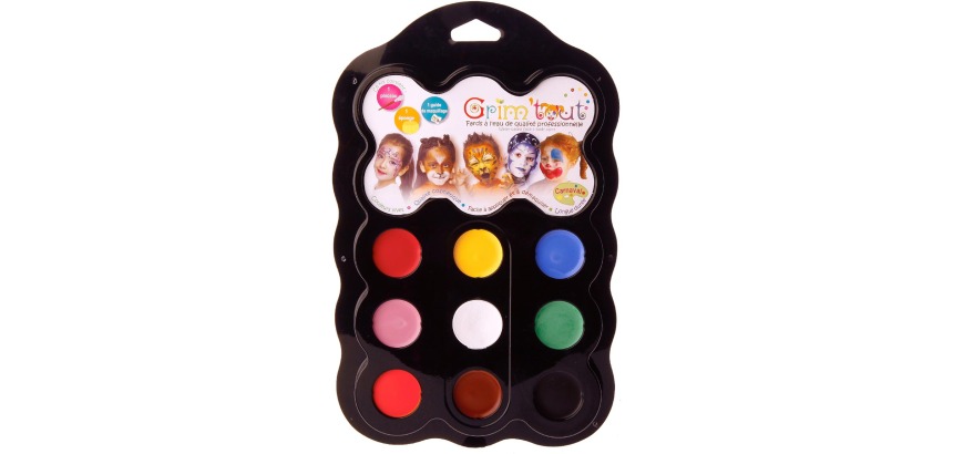 Grim'tout schminkpalet Carnaval, 9 kleuren
