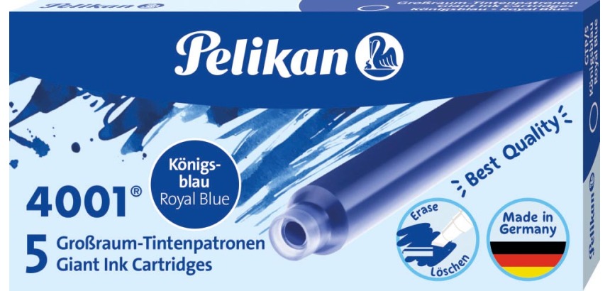 Pelikan cartouches d'encre 4001, bleu roi