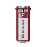 Durable porte-clés Key Clip, rouge, paquet de 6 pièces