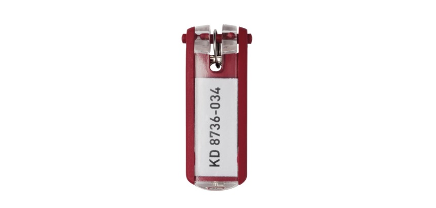 Durable Key Clip keychain, red, pack of 6 pieces