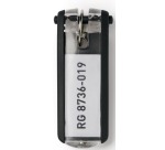 Durable Key Clip Keychain, black, pack of 6 pieces