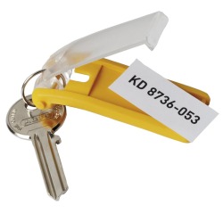 Durable Key Clip Keychain, yellow, pack of 6 pieces
