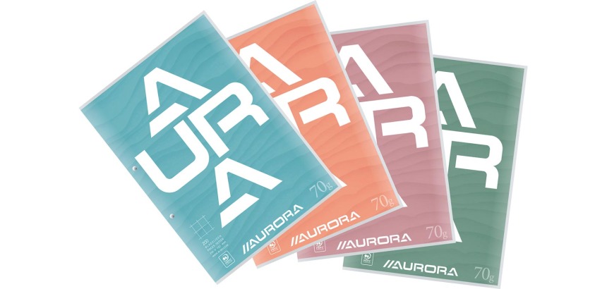 Aurora Splendid cursusblok, ft A4, 70 g/m², 2-gaatsperforatie, geruit 10 mm, 100 vel