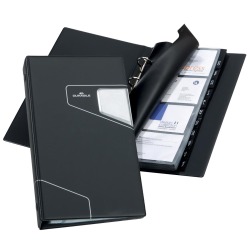 Durable Porte-cartes de visite Visifix Pro, Ft 14,5 x 25,5 cm, pour 200 cartes, noir