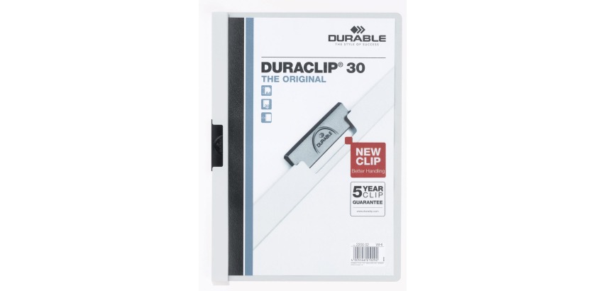 Durable Duraclip Original 30 White Clamp Binder