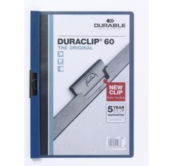 Klemmap Durable Duraclip A4 6mm 60 vellen donkerblauw