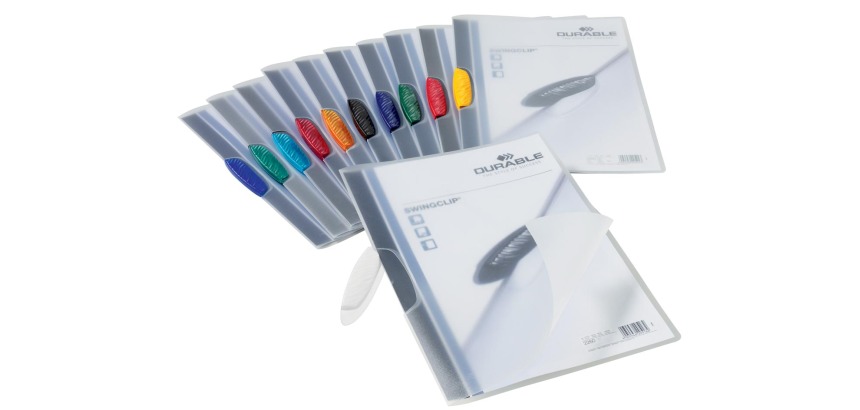 Durable Swingclip folder assorted transparent colors