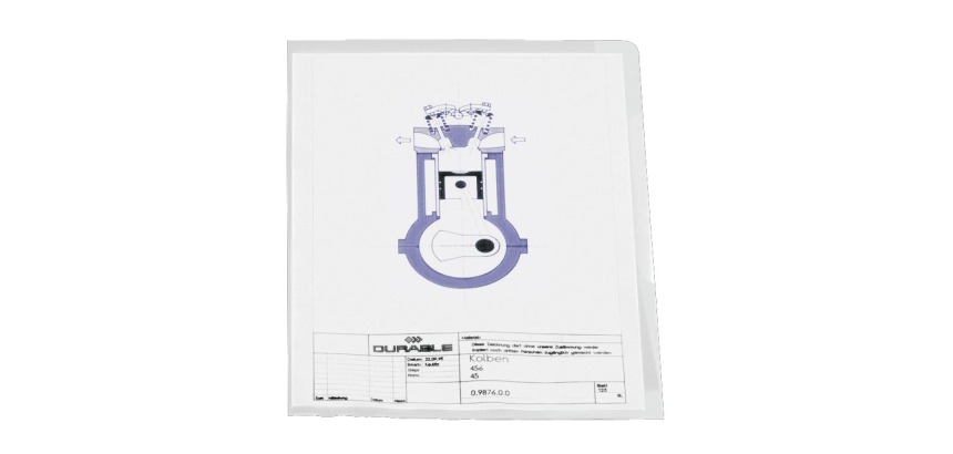 Durable A4 corner pocket, transparent, 10 pieces