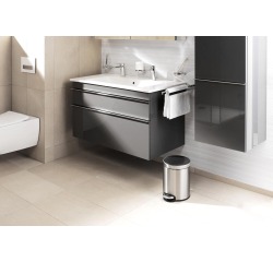 Durable poubelle à pédale, métal inoxydable, contenu 5 L