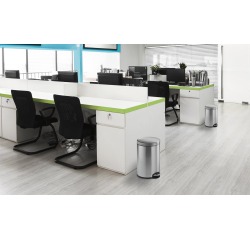 Durable poubelle à pédale, métal inoxydable, contenu 12 L