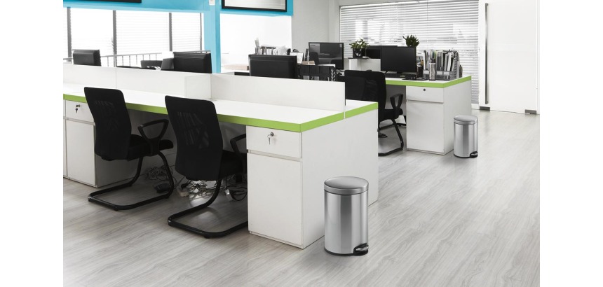 Durable poubelle à pédale, métal inoxydable, contenu 12 L