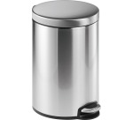 Durable poubelle à pédale, métal inoxydable, contenu 12 L