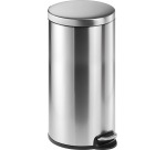 Durable poubelle à pédale, métal inoxydable, contenu 30 L