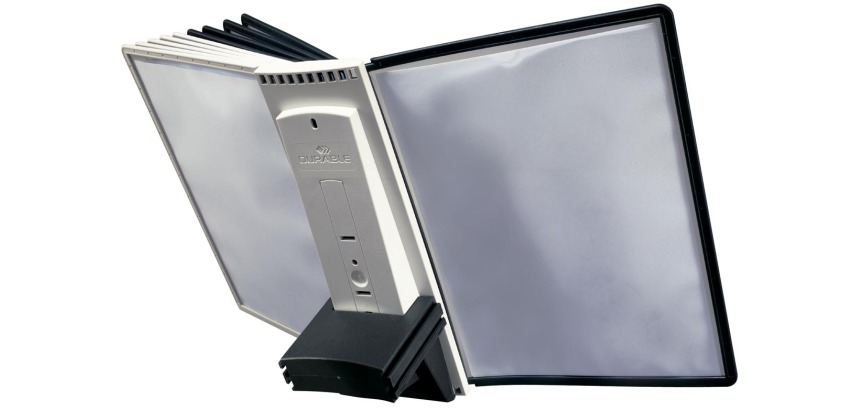Durable Table Sherpa 10 extension module for ref. D563200: pack of 10 gray/black panel pockets.