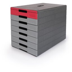 Durable bloc à tiroirs Idealbox Pro, 7 tiroirs, rouge