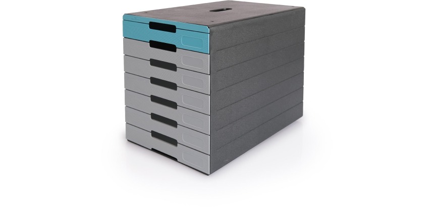 Durable bloc à tiroirs Idealbox Pro, 7 tiroirs, bleu
