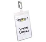 Durable badge met clip ft 90 x 60 mm, verticaal