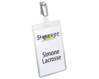 Durable badge met clip ft 90 x 60 mm, verticaal