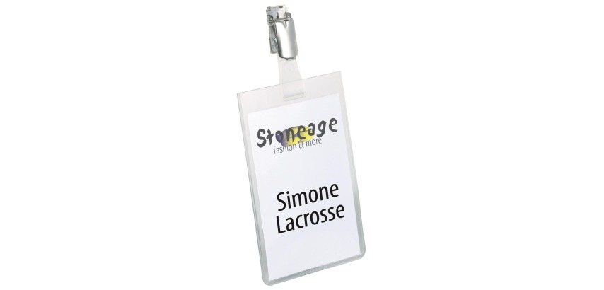 Durable badge avec clip ft 90 x 60 mm, vertical