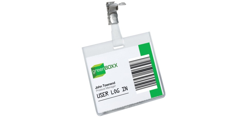 Durable badge with clip ft 60 x 90 mm, horizontal