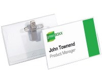 Durable badge avec clip combiné ft 54 x 90 mm