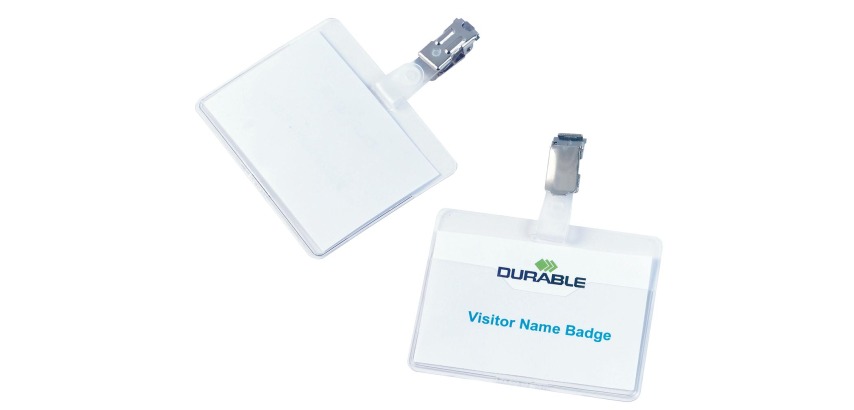 Badge Durable 8106 met clip liggend open 60x90mm