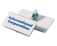 Durable name badge with crocodile clip ft 40 x 75 mm