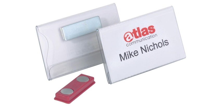 Durable badges avec aimants ft 40 x 75 mm