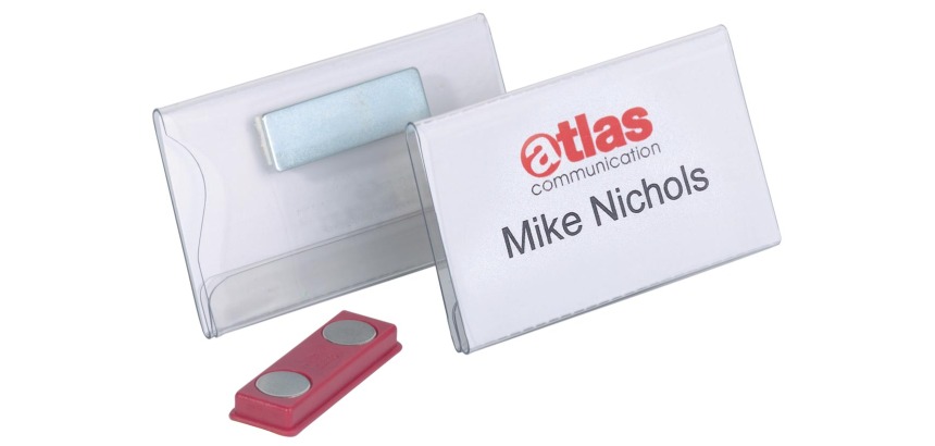Durable magnetic badges ft 40 x 75 mm