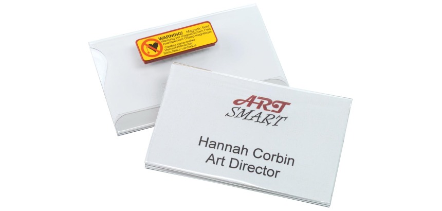 Durable badges avec aimants ft 54 x 90 mm