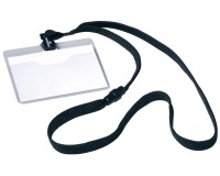 Durable badge met textielband zwart, 10 stuks