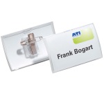 Durable badge with combiclip Click Fold, size 40 x 75 mm, box of 25 pieces