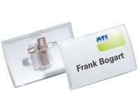 Durable badge with combiclip Click Fold, size 40 x 75 mm, box of 25 pieces