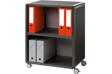 Paperflow meuble mobile multifonctionnel, 2 compartiments, noir