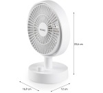 Domo table fan, rechargeable via USB-C