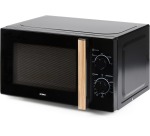 Domo micro-ondes, 25,5 cm, 20 l, noir avec poignée à l'aspect bois