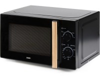 Domo micro-ondes, 25,5 cm, 20 l, noir avec poignée à l'aspect bois