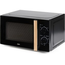 Domo micro-ondes, 25,5 cm, 20 l, noir avec poignée à l'aspect bois