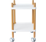 White wooden cart with 2 shelves