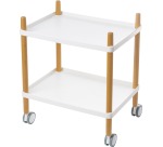 White wooden cart with 2 shelves