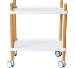 White wooden cart with 2 shelves