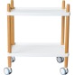 Trolley met 2 legplanken, uit hout, wit