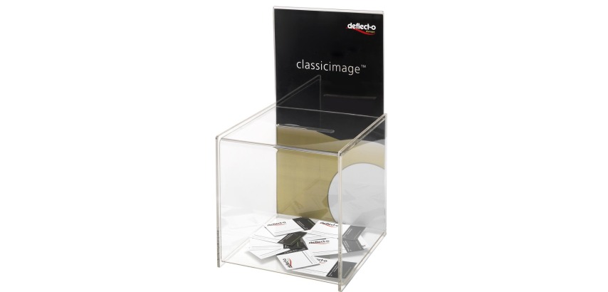 Deflecto boîte à idées avec un présentoir de documents, ft 33,8 x 21,5 x 21,3 cm