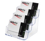 Deflecto Visitekaarthouder 4 opbergvakken, transparant